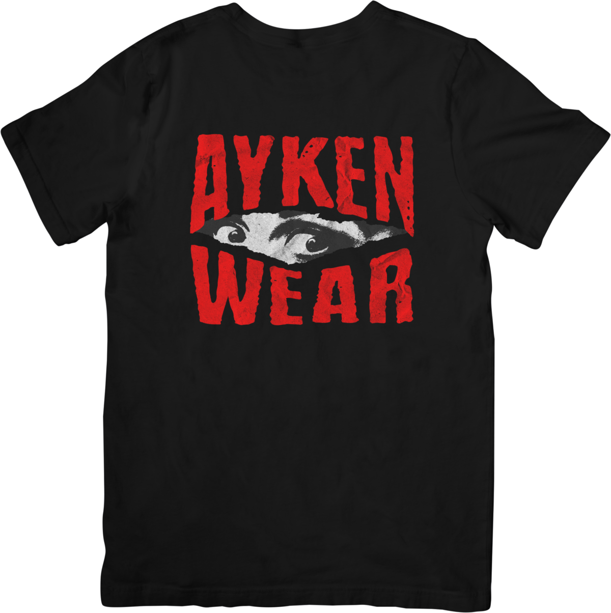 Tee Shirt Homme Femme- Motif Ayken Wear rouge noir