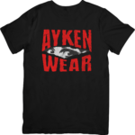 Tee Shirt Homme Femme- Motif Ayken Wear rouge noir