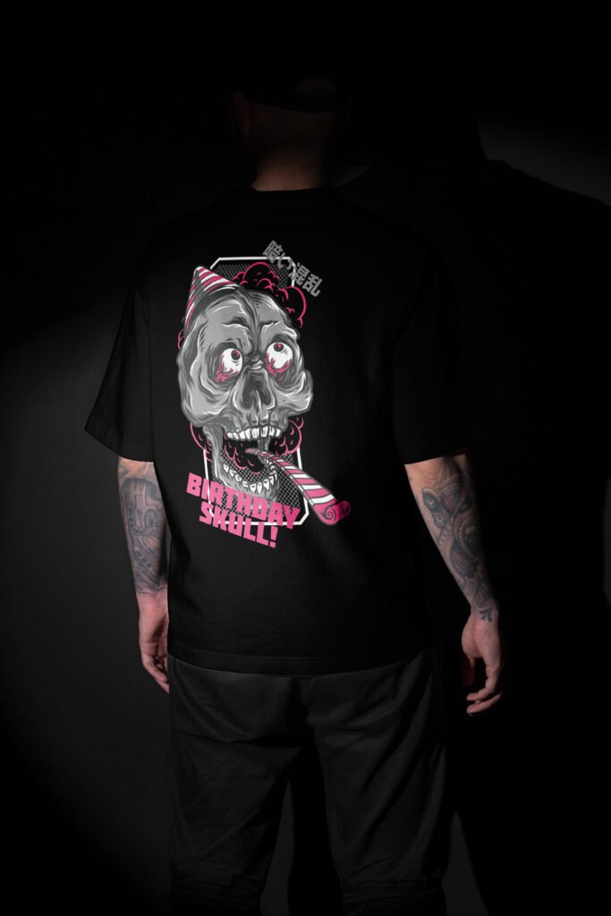 Tee Shirt Oversize Homme - Birthday Skull