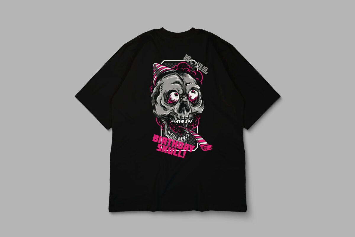 Ayken wear Tee Shirt Oversize Homme - Birthday Skull