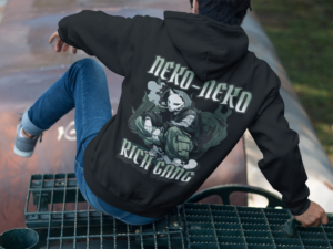 Hoodie homme noir - Neko Rich Gang Only