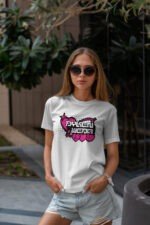 Tee Shirt Blanc Femme - Ayken Wear Coeur Rose